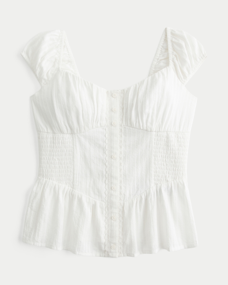 Women's Sweetheart Peplum Top | Women's Tops | HollisterCo.com