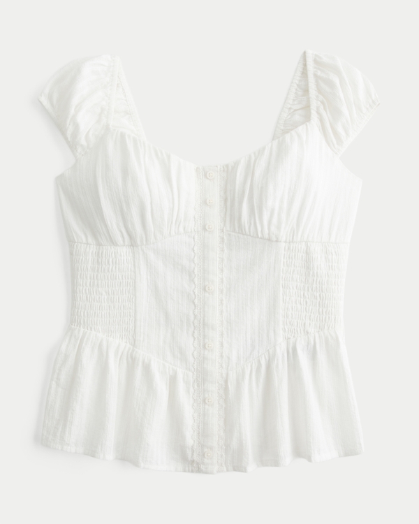 Women's Sweetheart Peplum Top | Women's Tops | HollisterCo.com