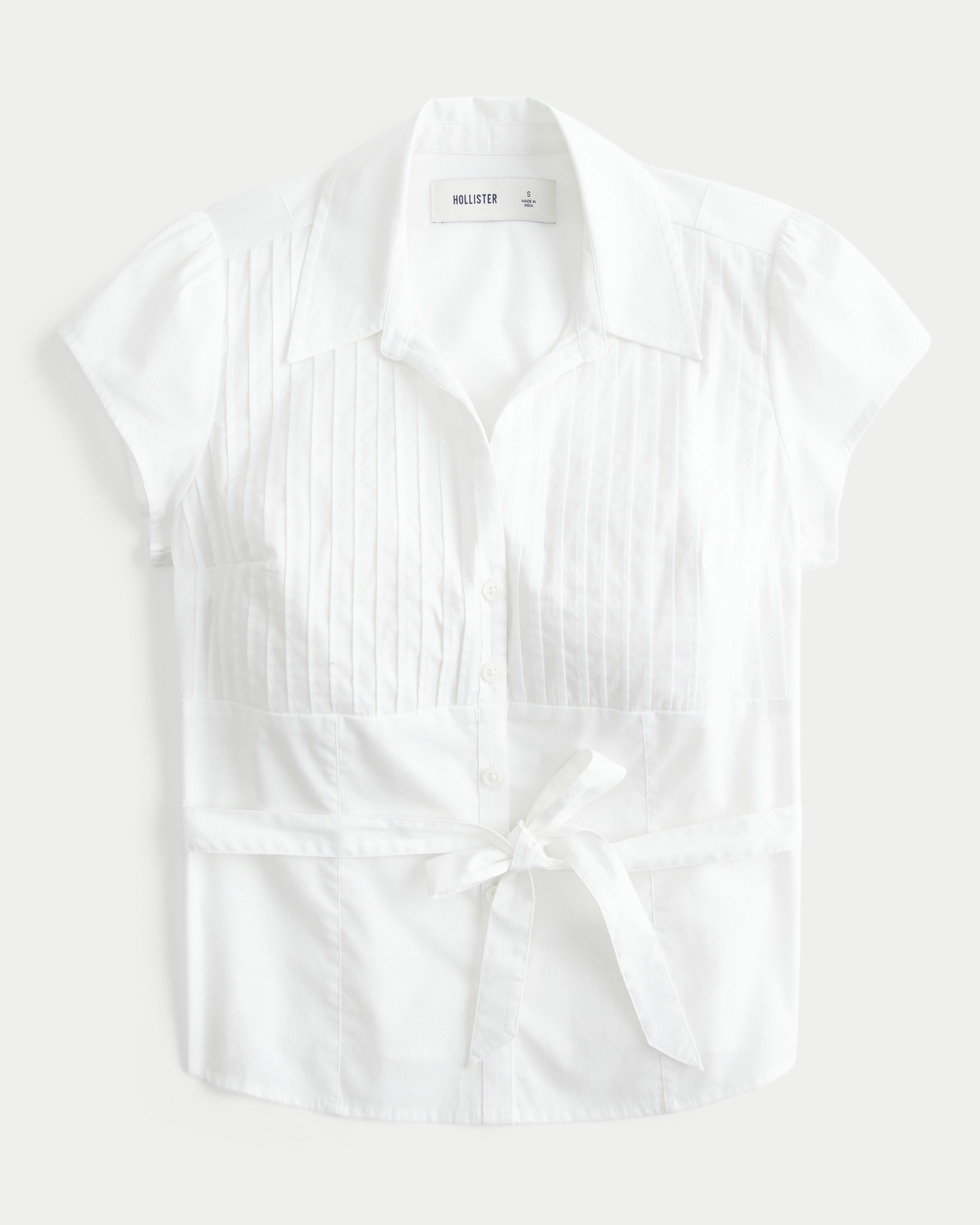 Hollister Ciara Short-Sleeve Bow Belt Shirt
