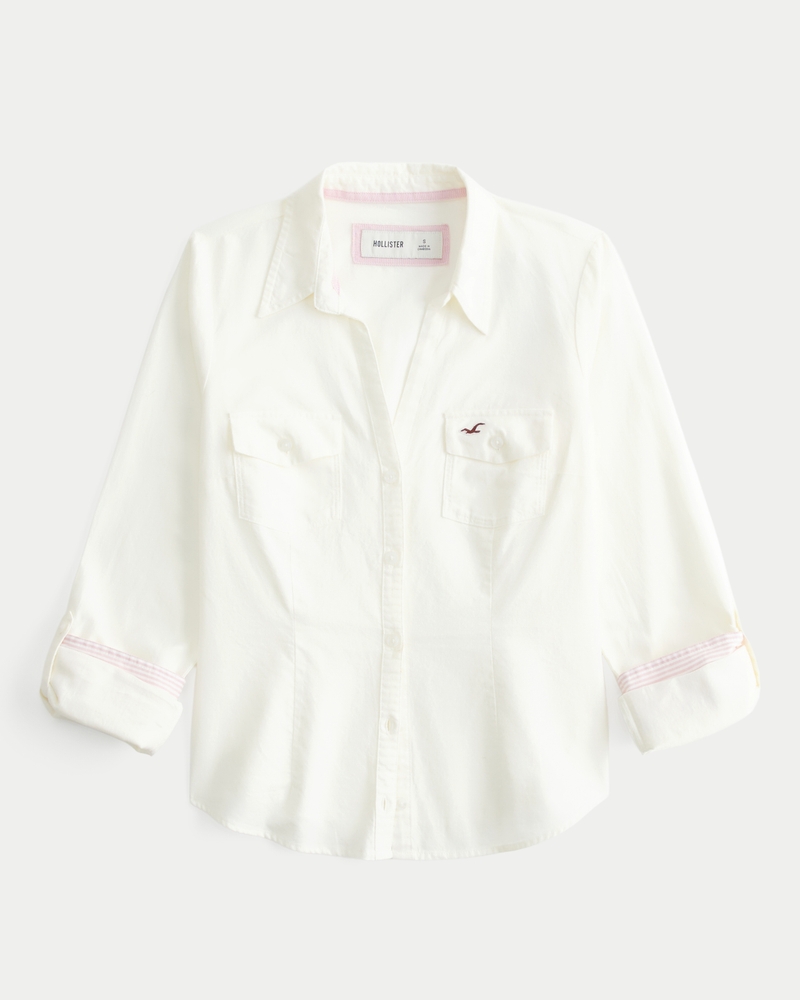 hollister white dress shirt Buy Hollister Classic Linen White Shirt from Next USA