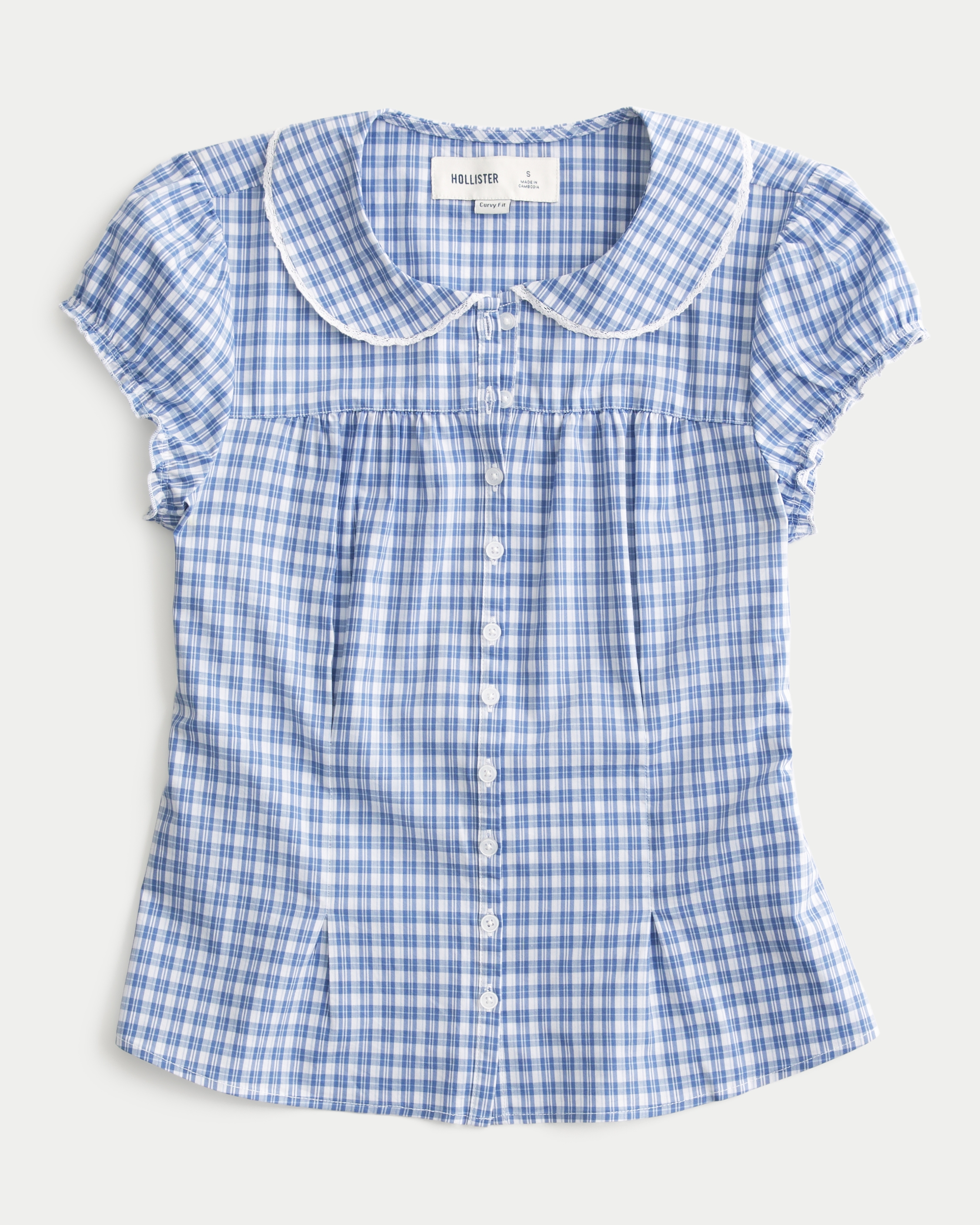 Short-Sleeve Statement Collar Shirt