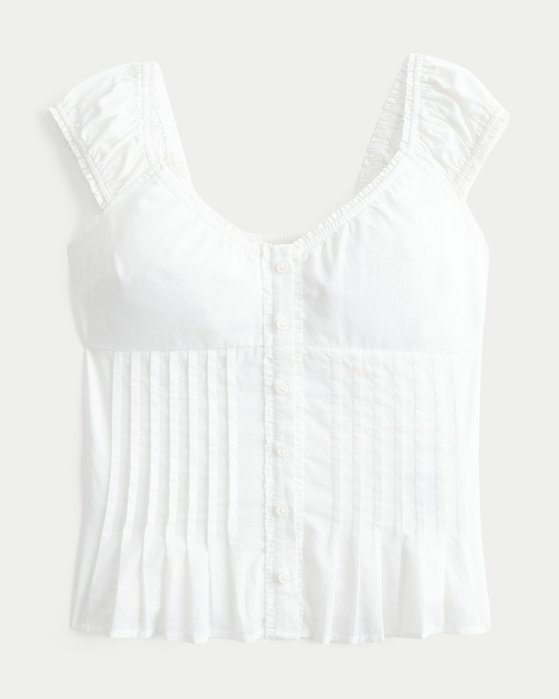 Women's V-Neck Pintuck Top | Women's Tops | HollisterCo.com