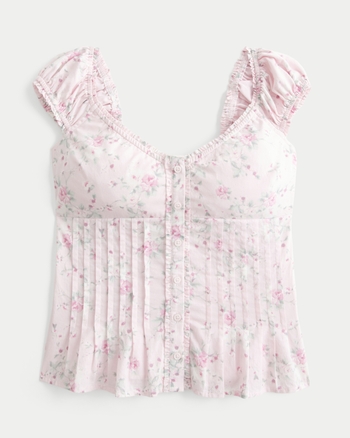 Women's V-Neck Pintuck Top | Women's Tops | HollisterCo.com