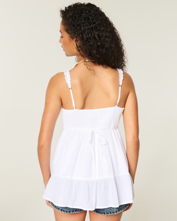 Women's Longline Ruffle Icon Tunic Babydoll Top | Women's Tops
