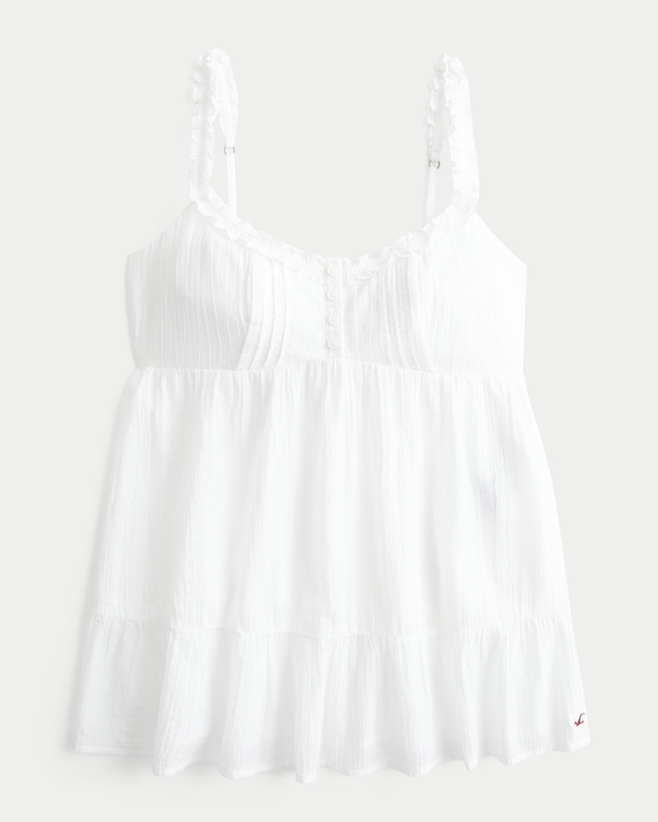 Women's Ruffle Trim Tunic Babydoll Top | Women's Current Rotation