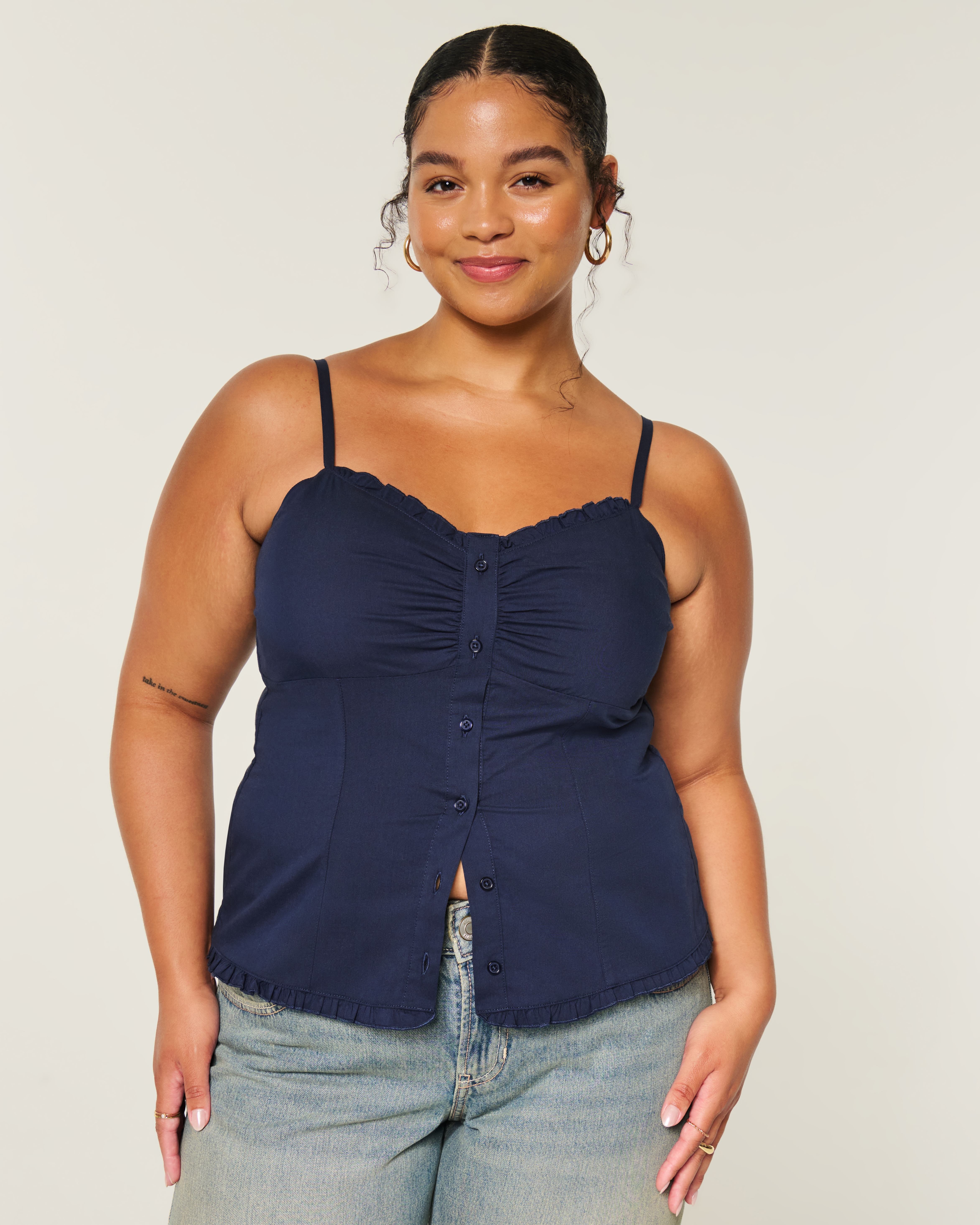 Button Front Tank