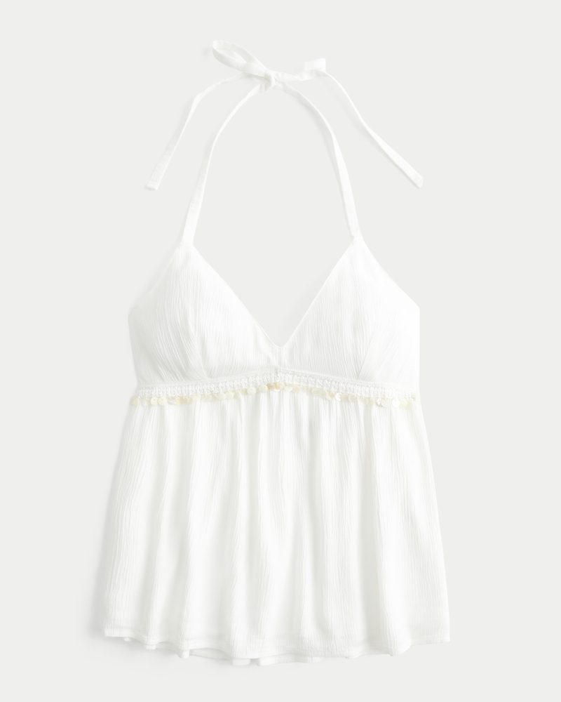 本日限定　shirred frill halter tops Yellow Frill Halter Neck Top | Juanita – motelrocks-com-us
