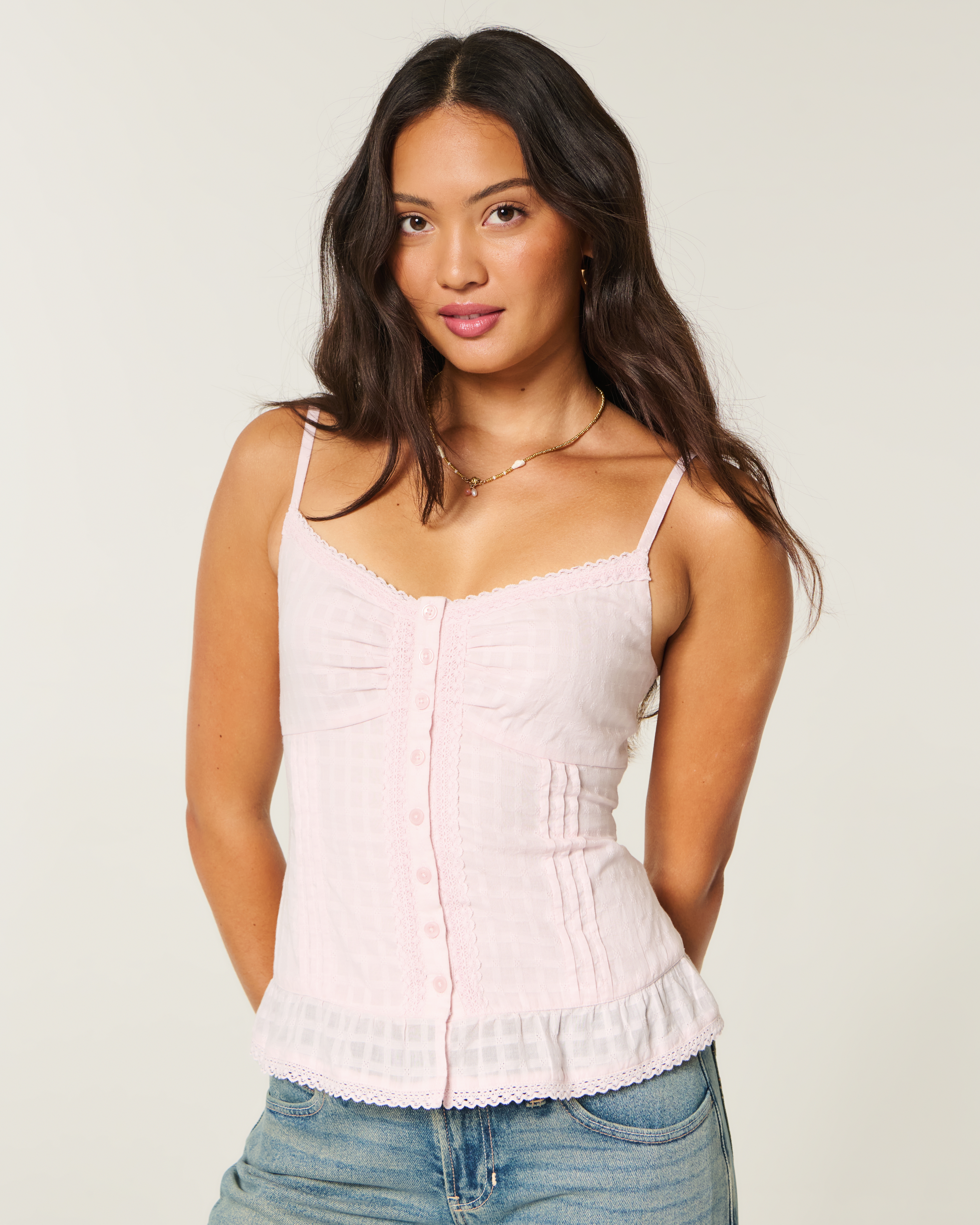 Peplum Button Front Top