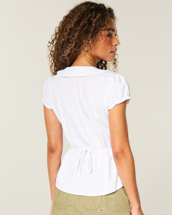 Women's Short-Sleeve Statement Collar Shirt | Women's Tops