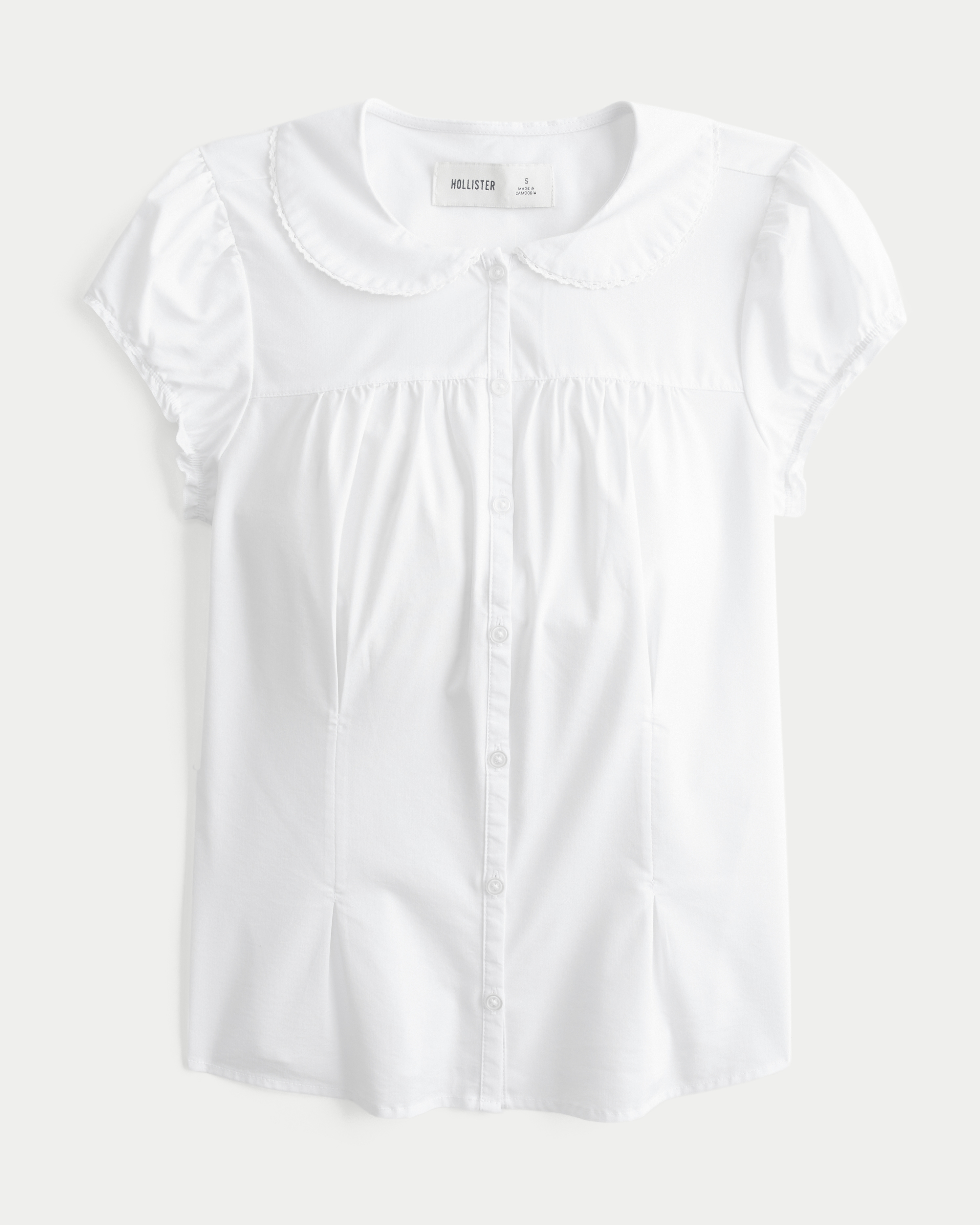 Short-Sleeve Statement Collar Shirt