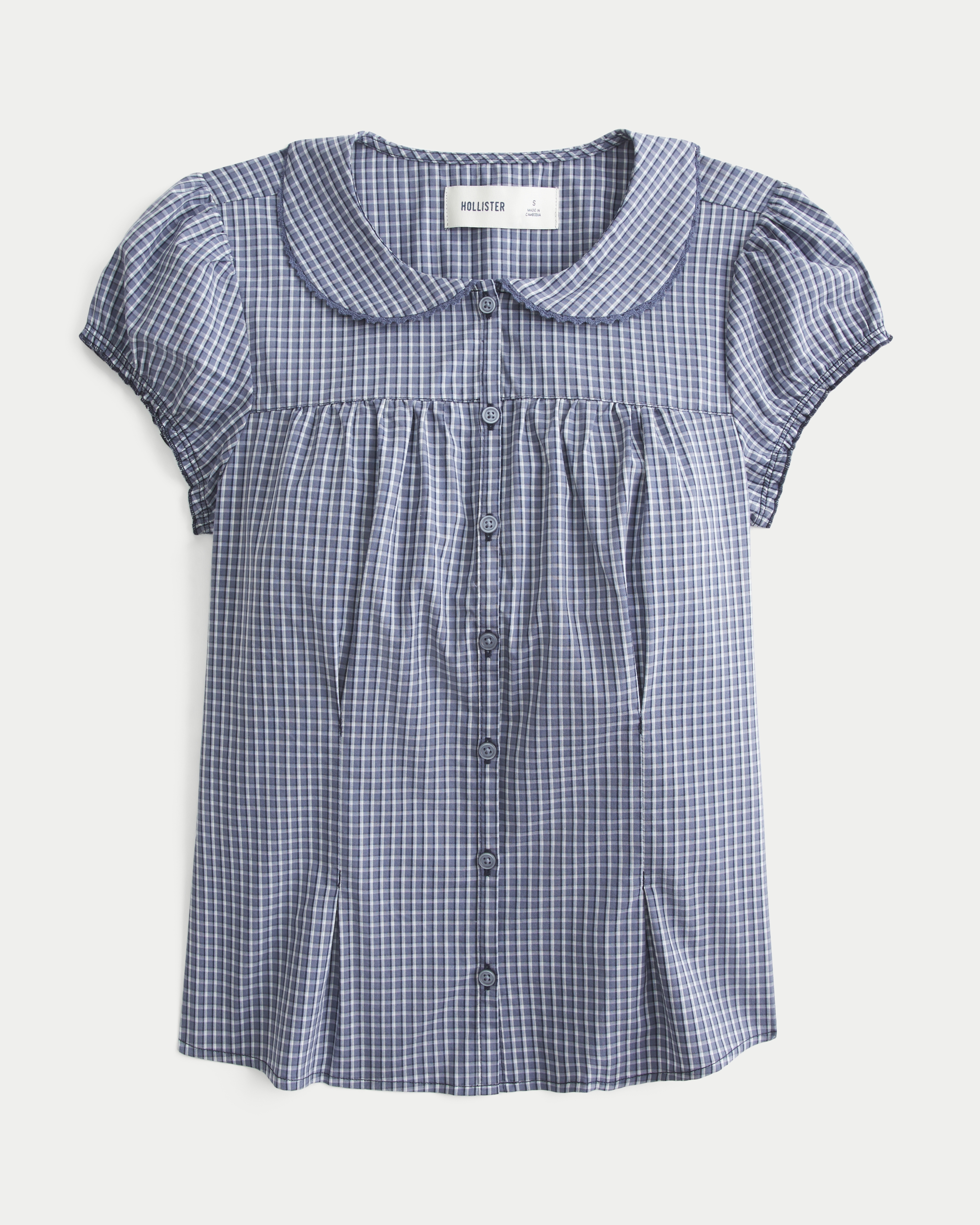 Short-Sleeve Statement Collar Shirt