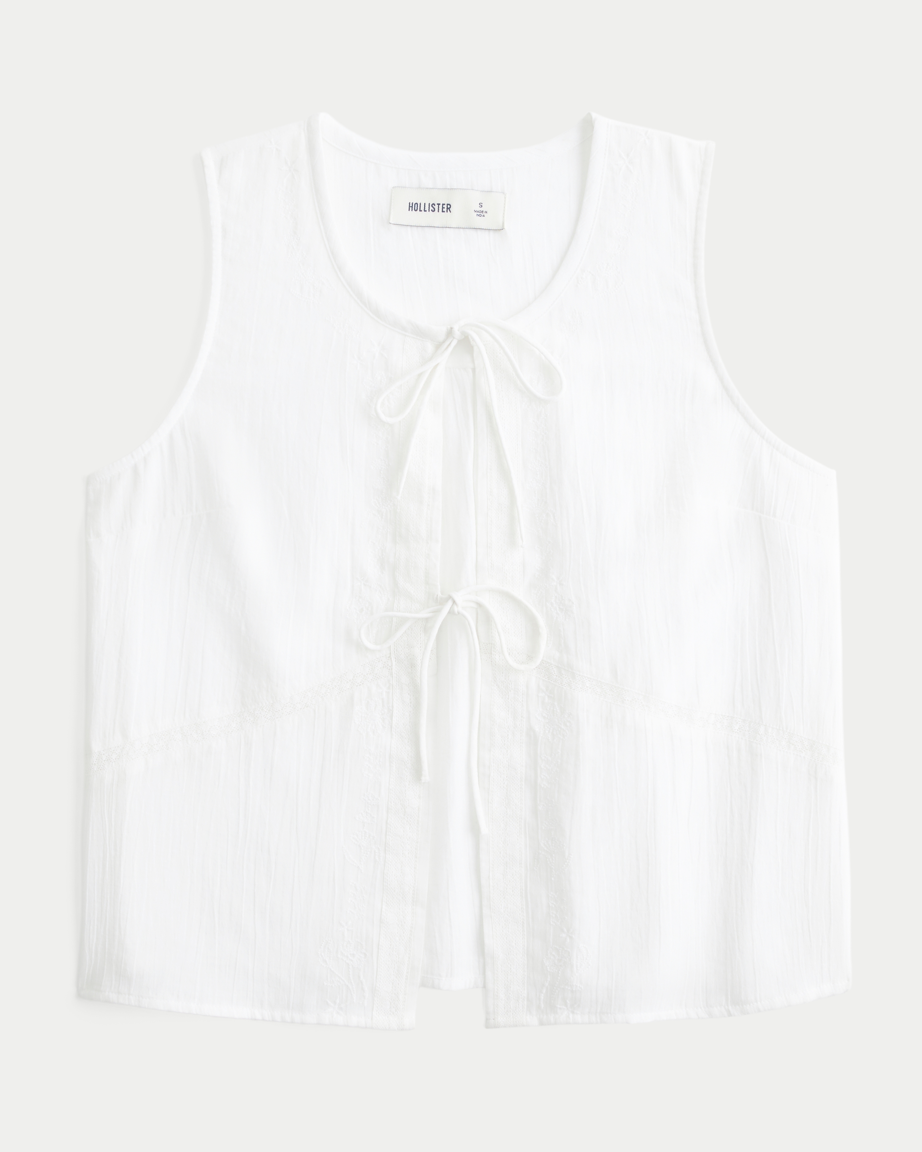 Easy Embroidered Tie Front Vest