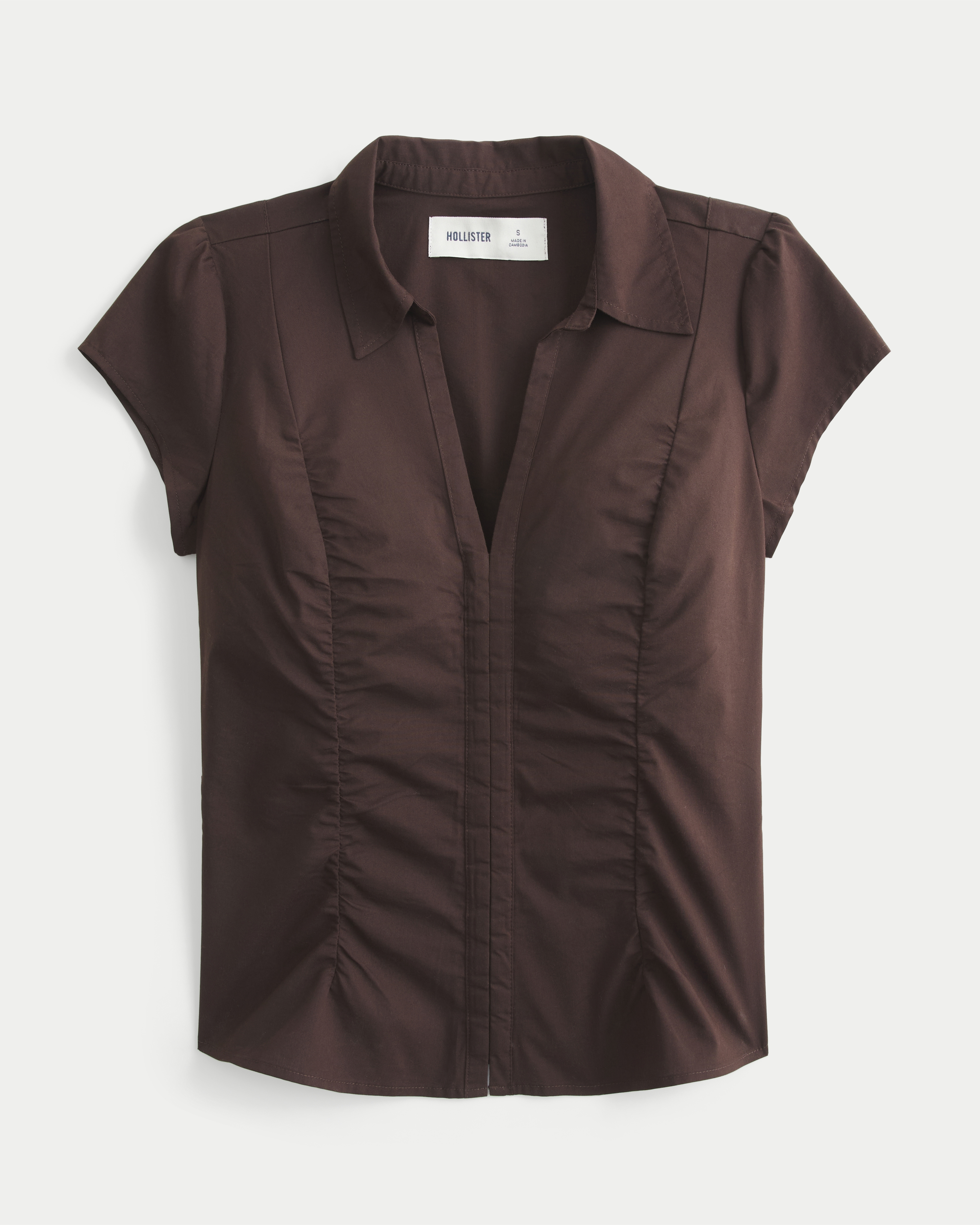 Hollister Ciara Ruched Short-Sleeve Shirt