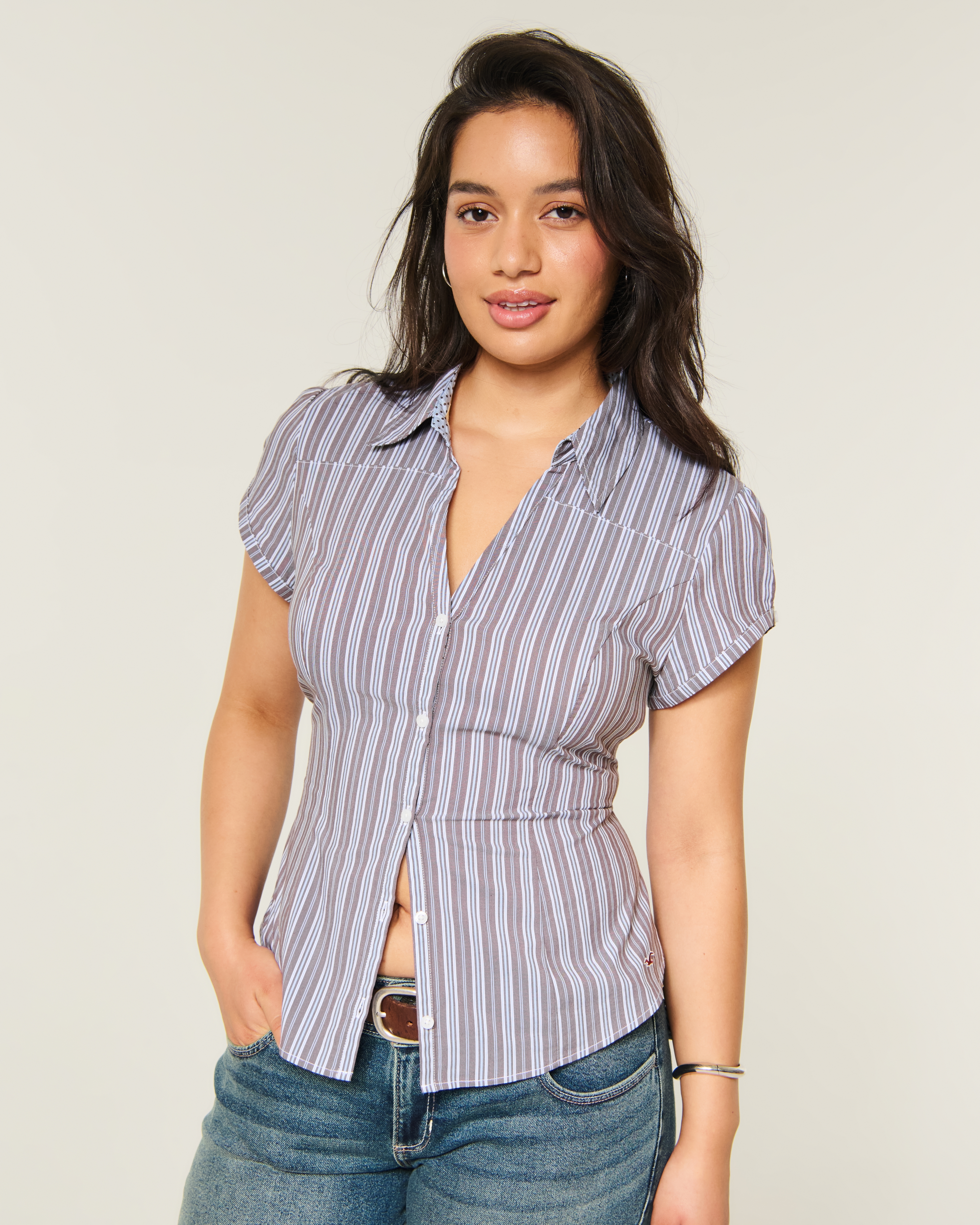 Short-Sleeve Button-Through Shirt