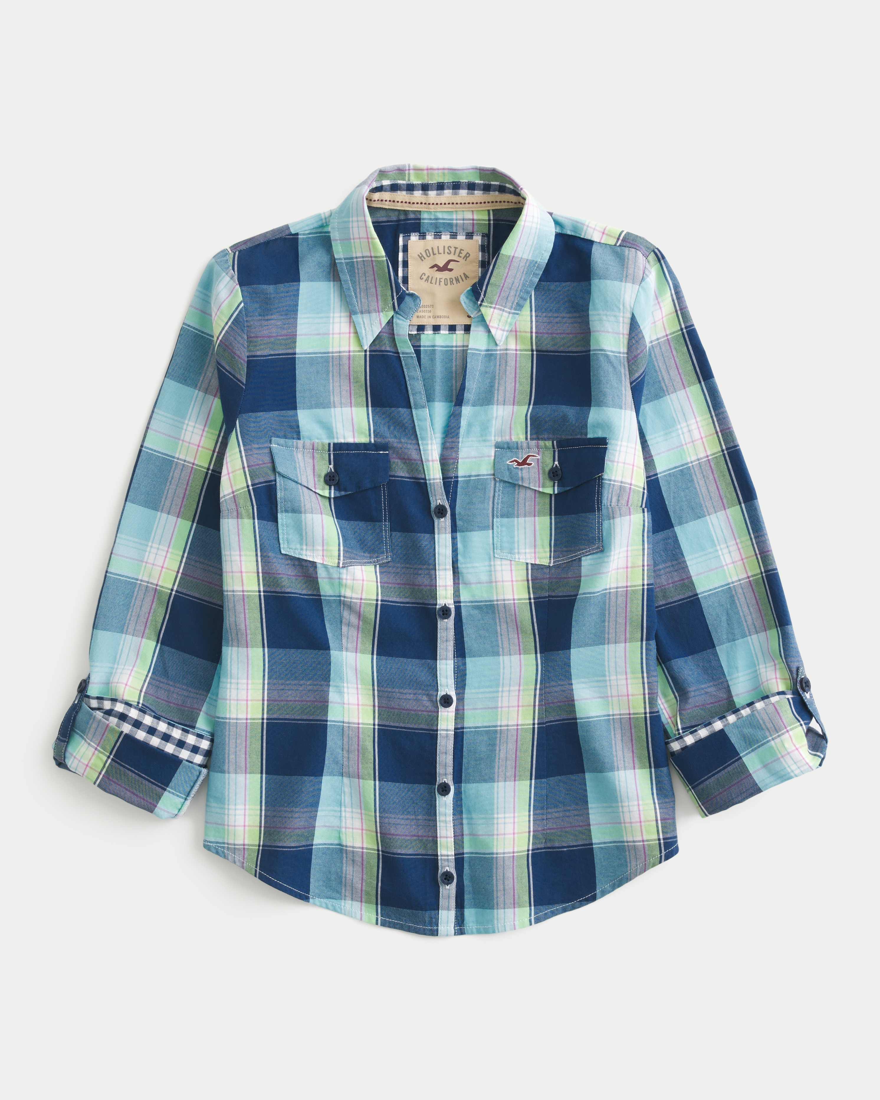 Plaid Button Front Shirt