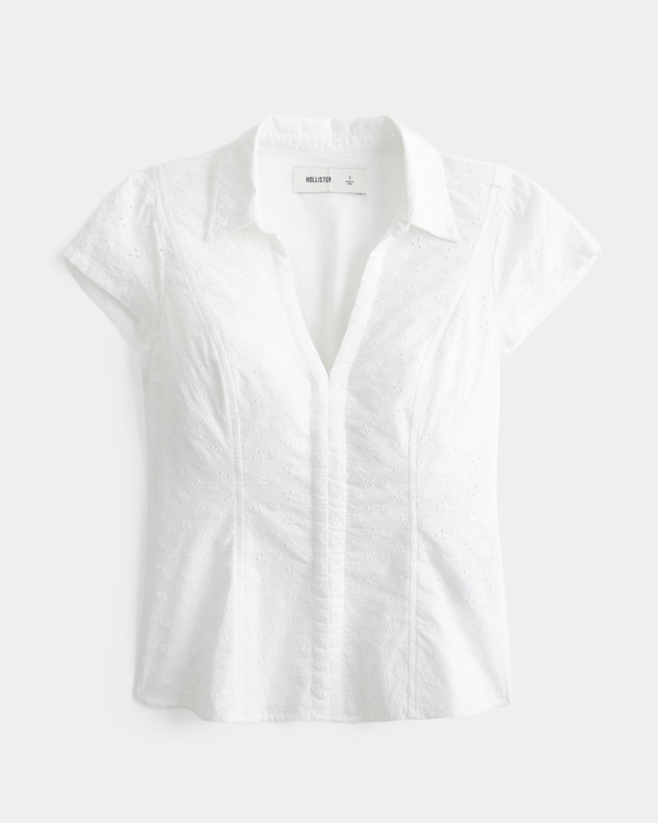 Women's Cinched Short-Sleeve Shirt | Women's Tops | HollisterCo.com