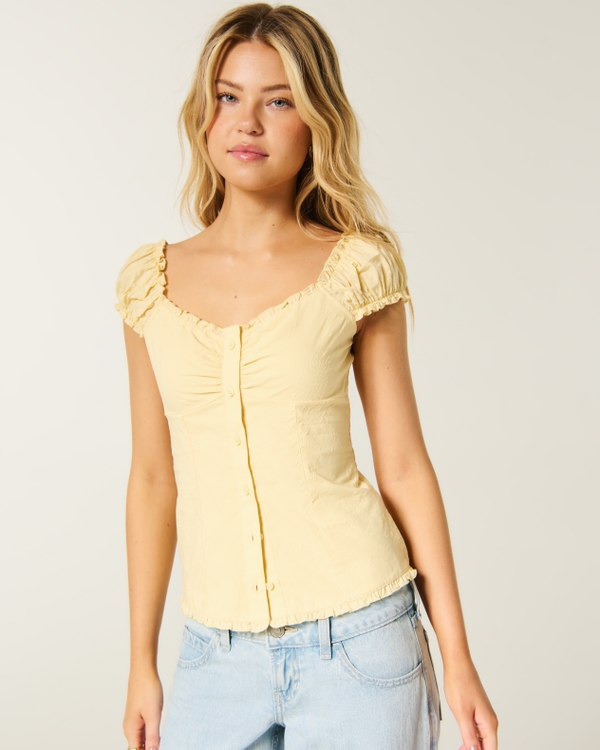 Hollister Talia Top, Yellow Floral view 1