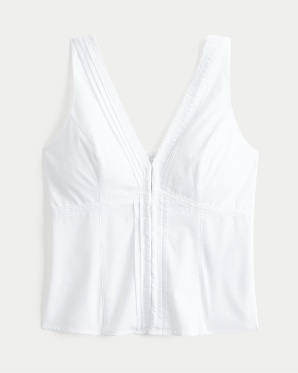 Women's Hook & Eye Lace Trim Tank | Women's Tops | HollisterCo.ca