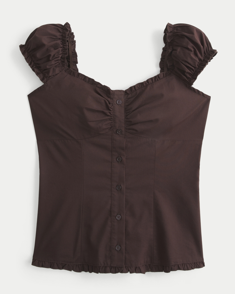 Women's On/Off-the-Shoulder Ruffle Trim Top | Women's Clearance