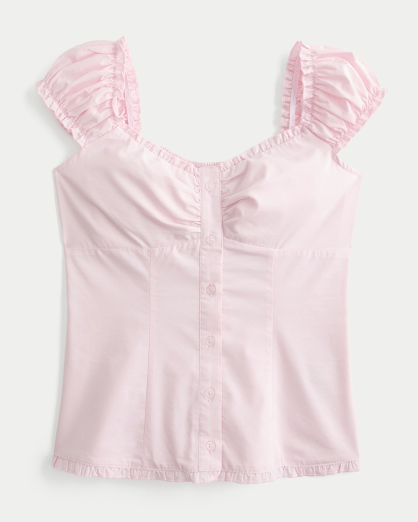 Women's On/Off-the-Shoulder Ruffle Trim Top | Women's Clearance