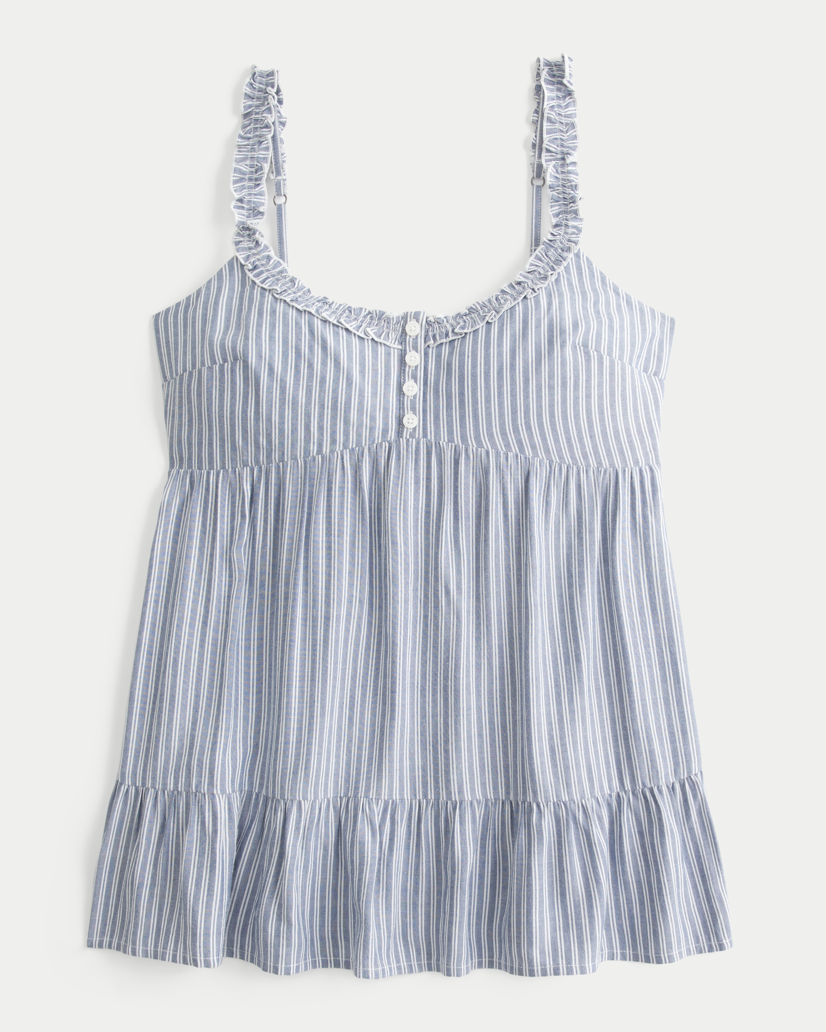 Ruffle Trim Tunic Babydoll Top