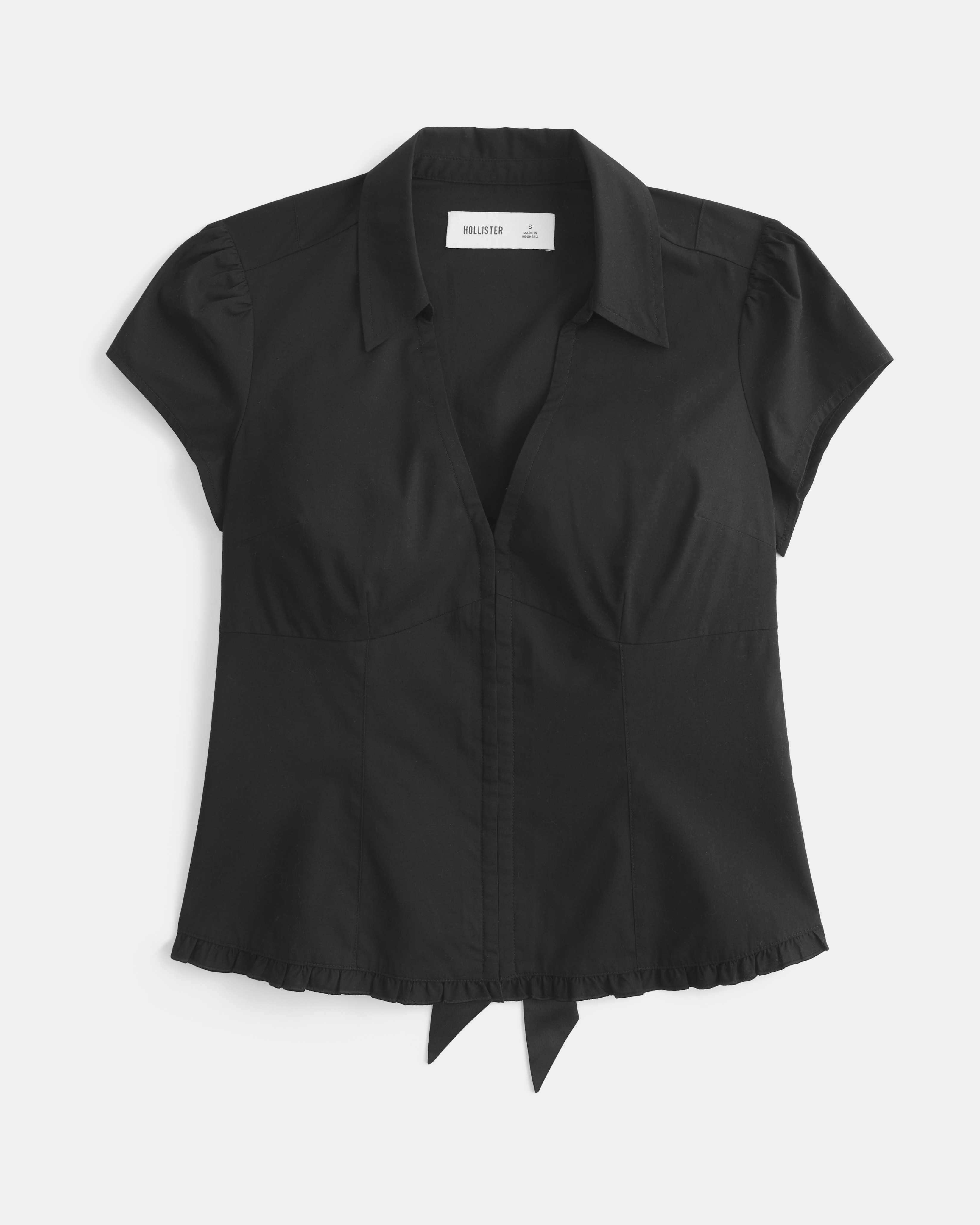 Hollister Ciara Short-Sleeve Ruffle Trim Top