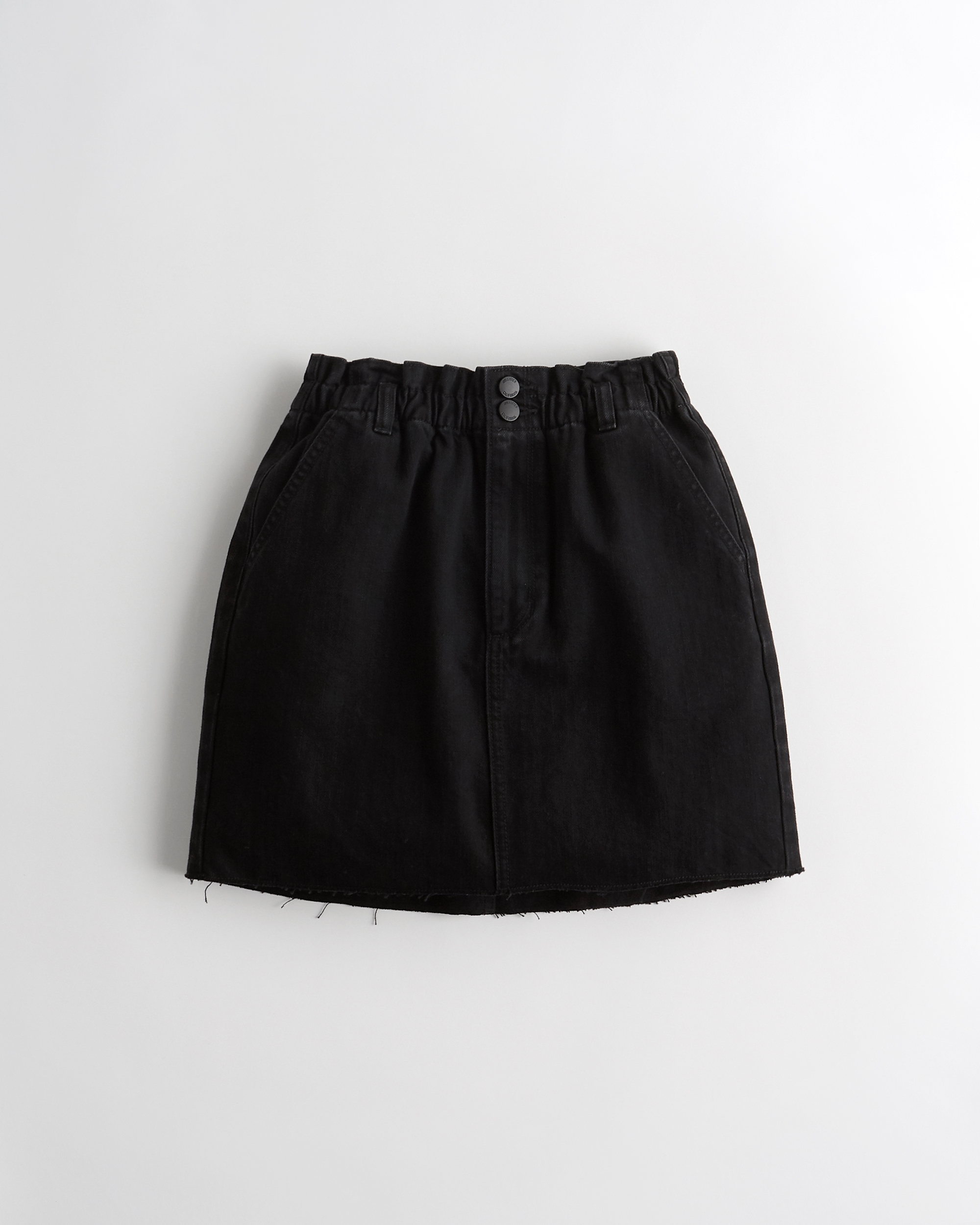 hollister black jean skirt