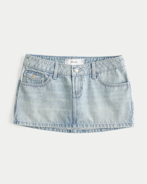 Ultra Low-Rise Denim Micro Mini Skort, Light view 1