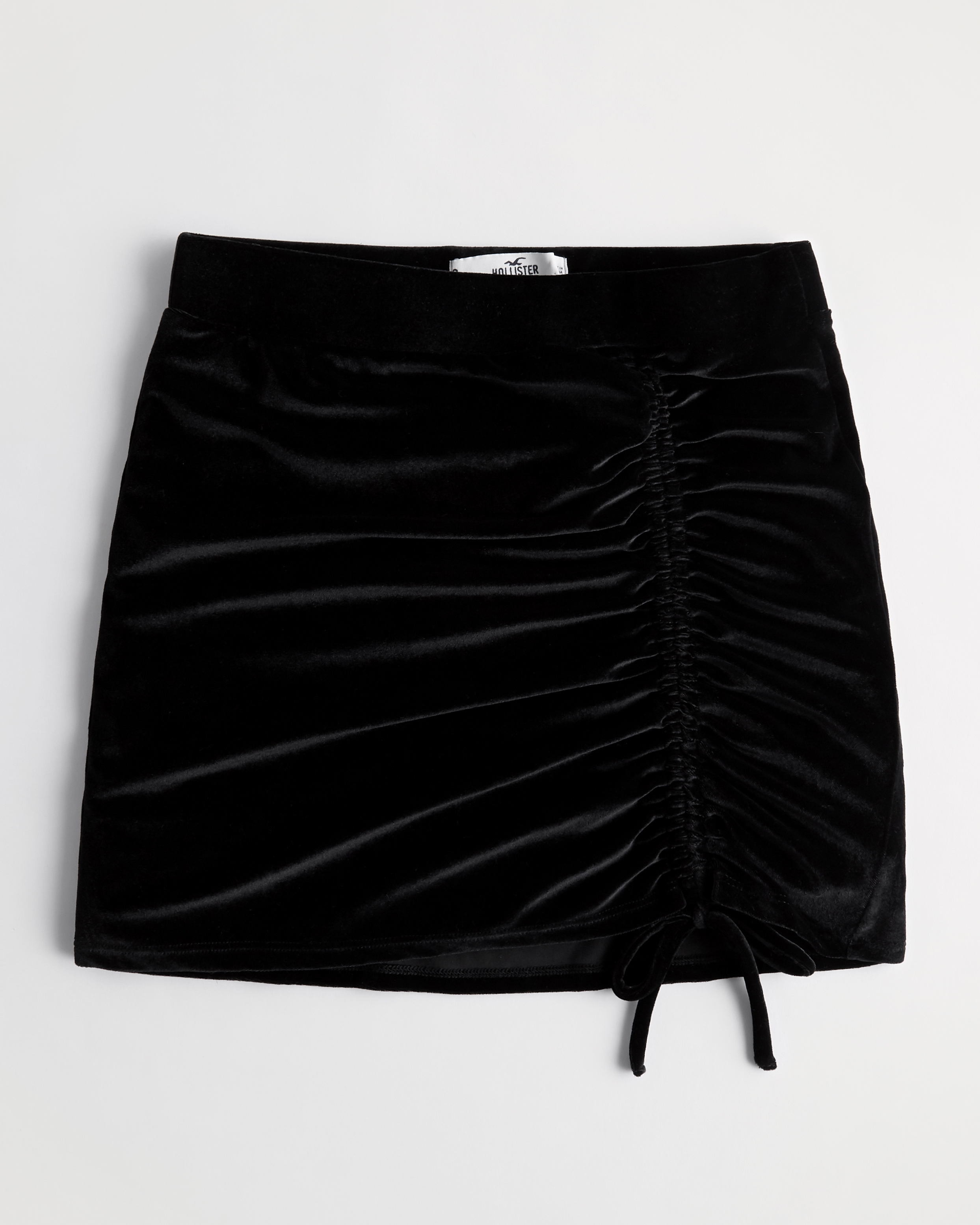 Ultra High-Rise Cinched Shine Mini Skirt