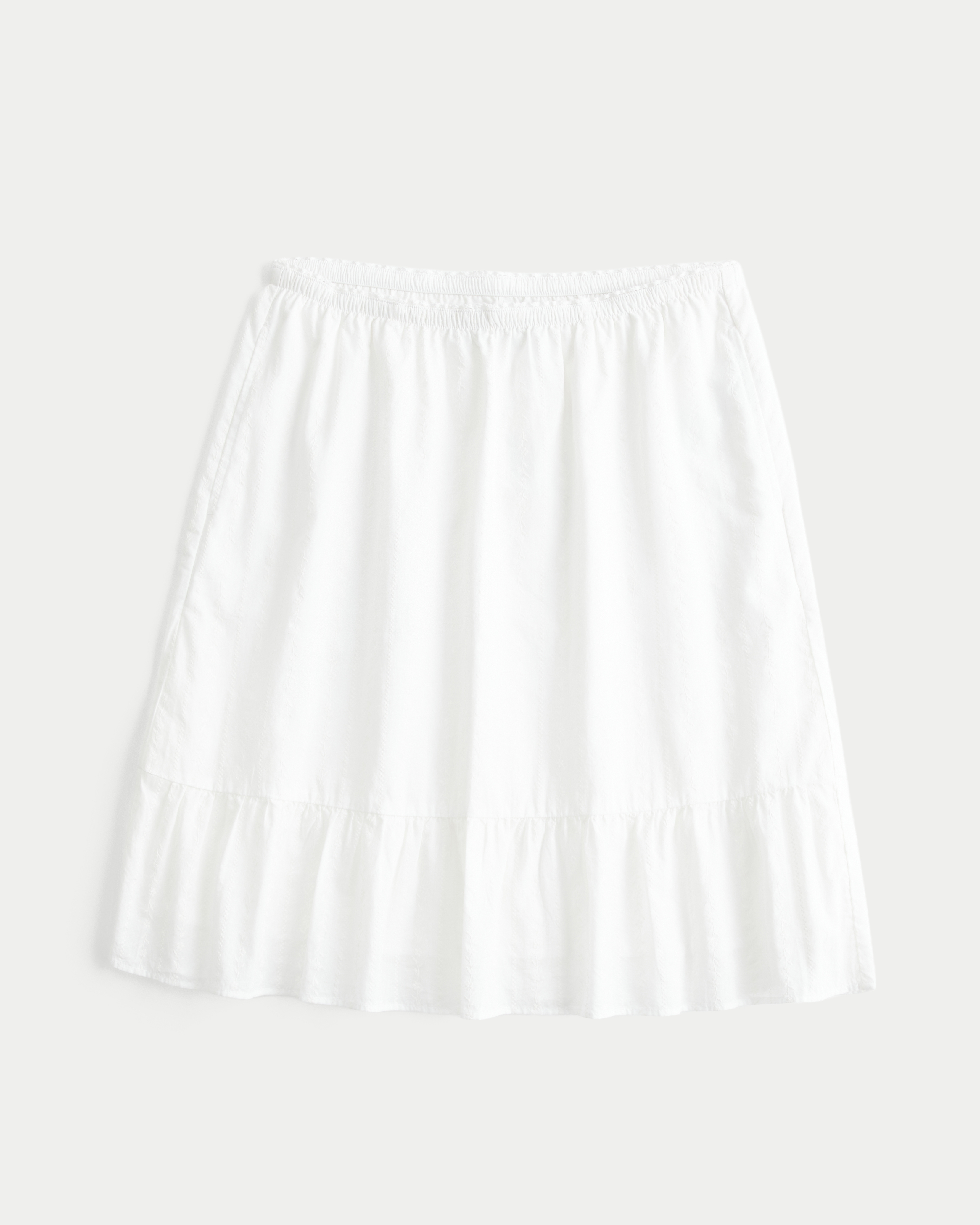 Low-Rise Textural Tea-Length Skirt