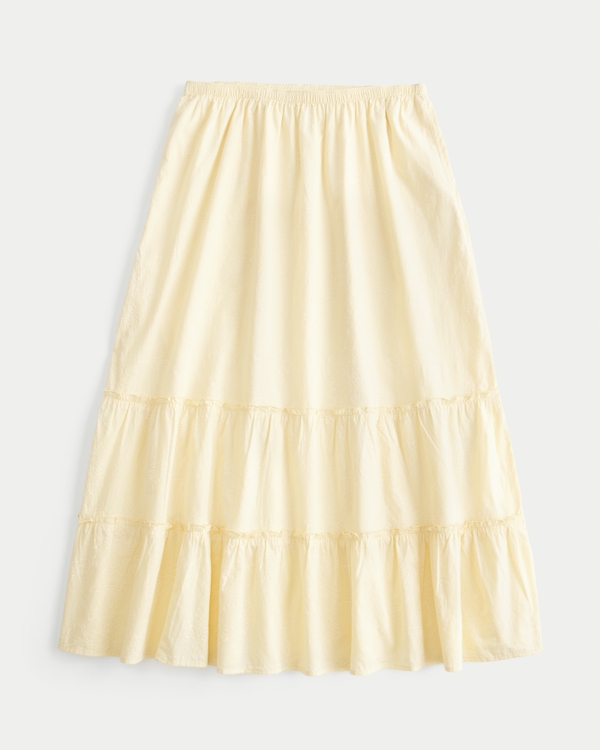 Low-Rise Textural Maxi Skirt, Yellow view 1