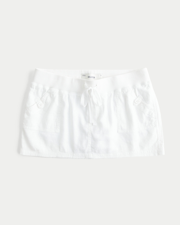 Hollister Remi Ultra Low-Rise Micro Mini Skort, White view 1