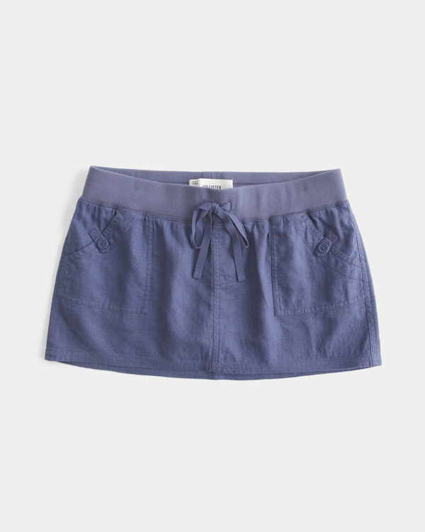 Hollister Remi Ultra Low-Rise Micro Mini Skort, Dark Blue view 1