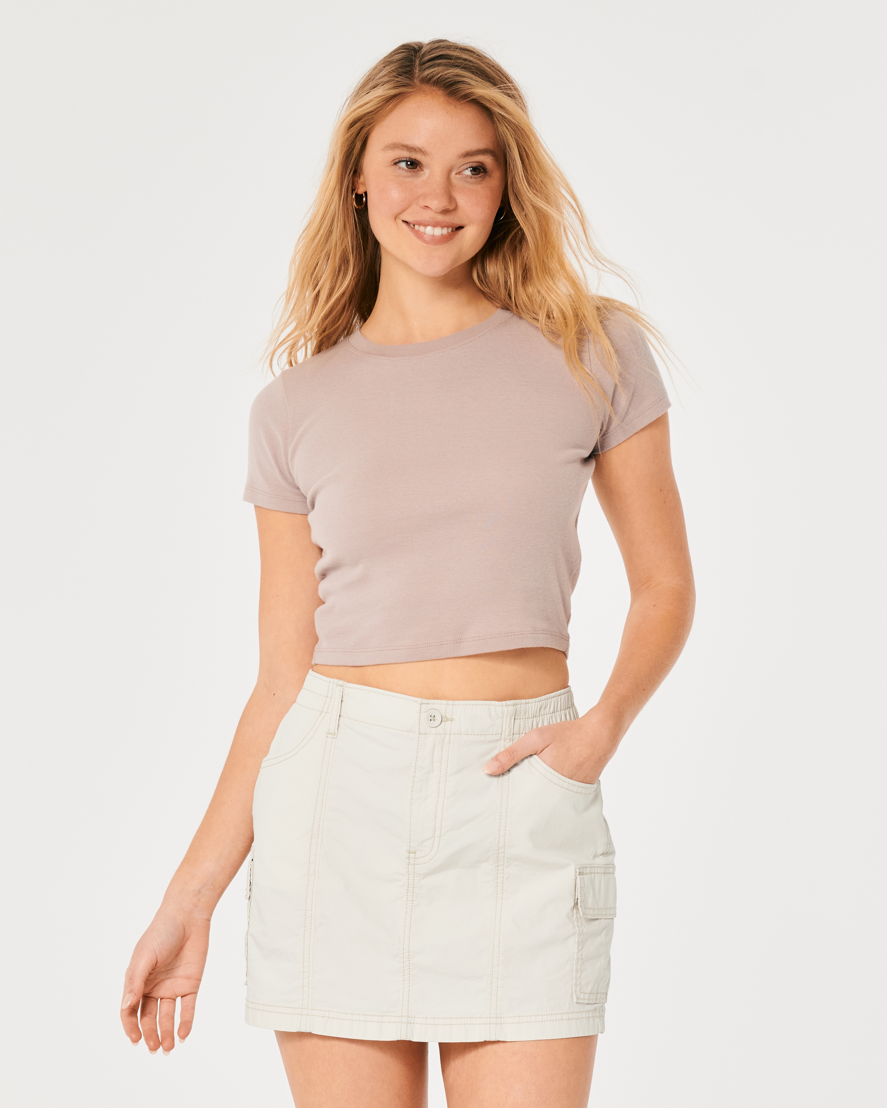 Poplin Cargo Mini Skirt