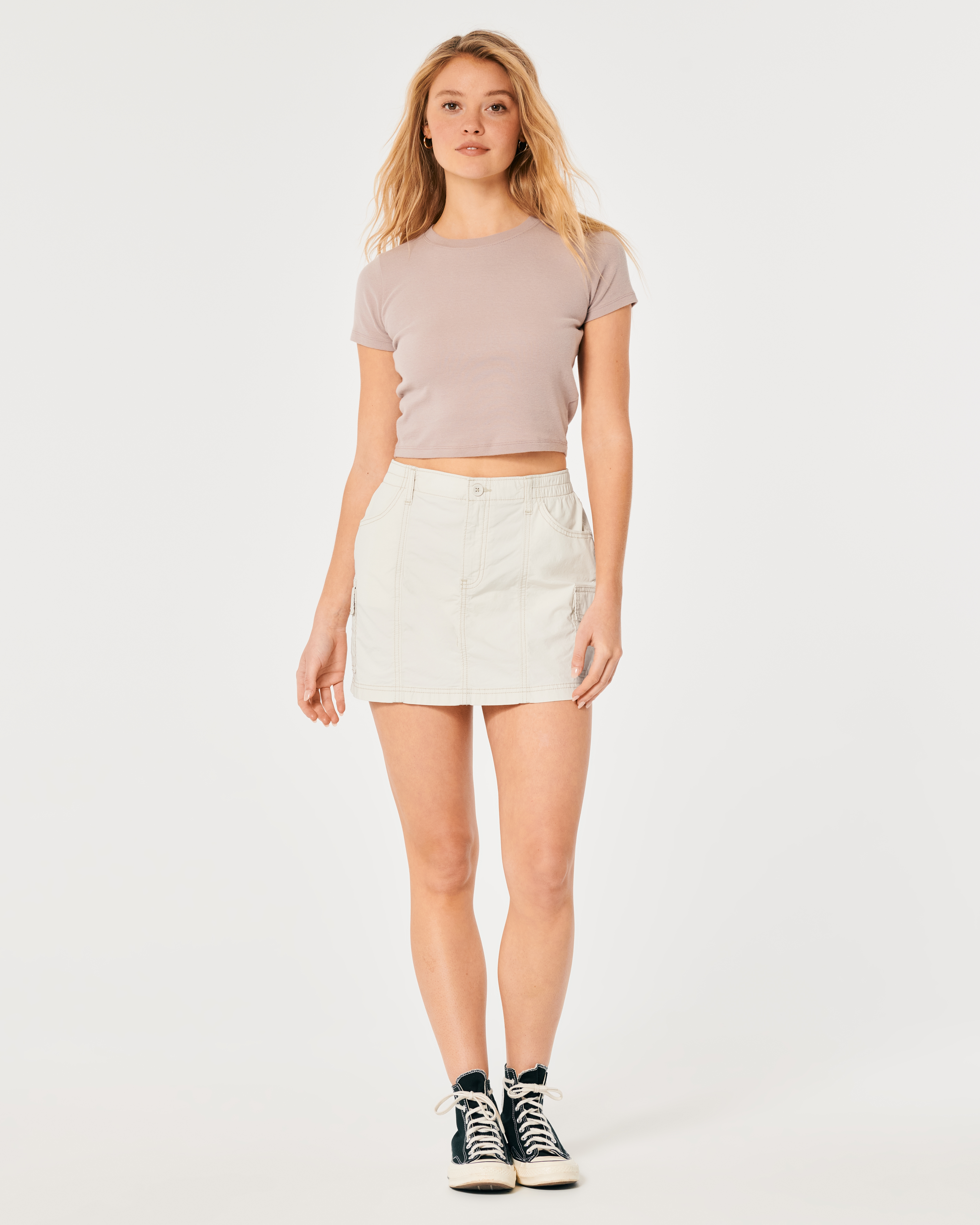 Poplin Cargo Mini Skirt