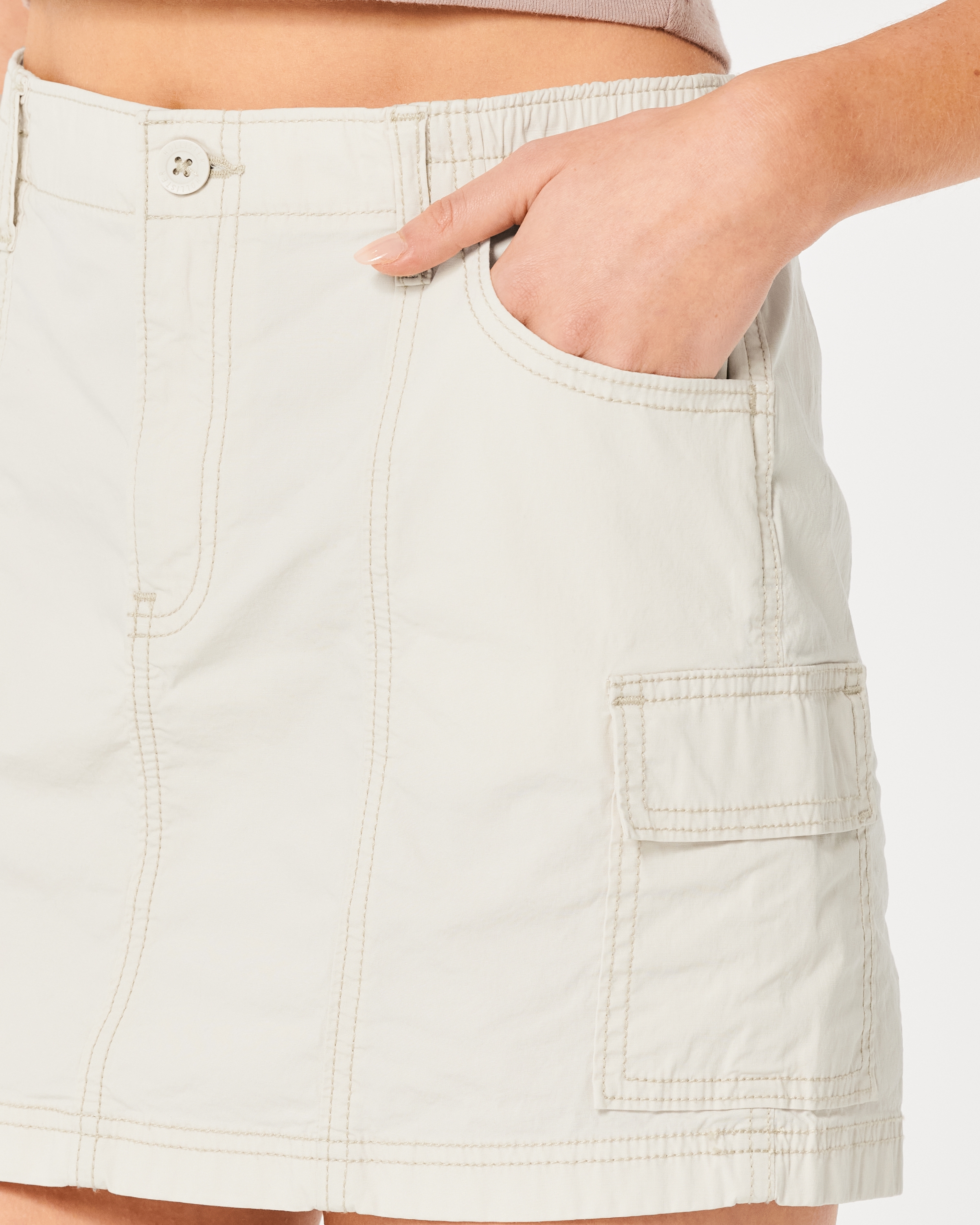 Poplin Cargo Mini Skirt