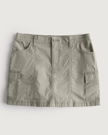 Women's Poplin Cargo Mini Skirt | Women's Clearance | HollisterCo.com