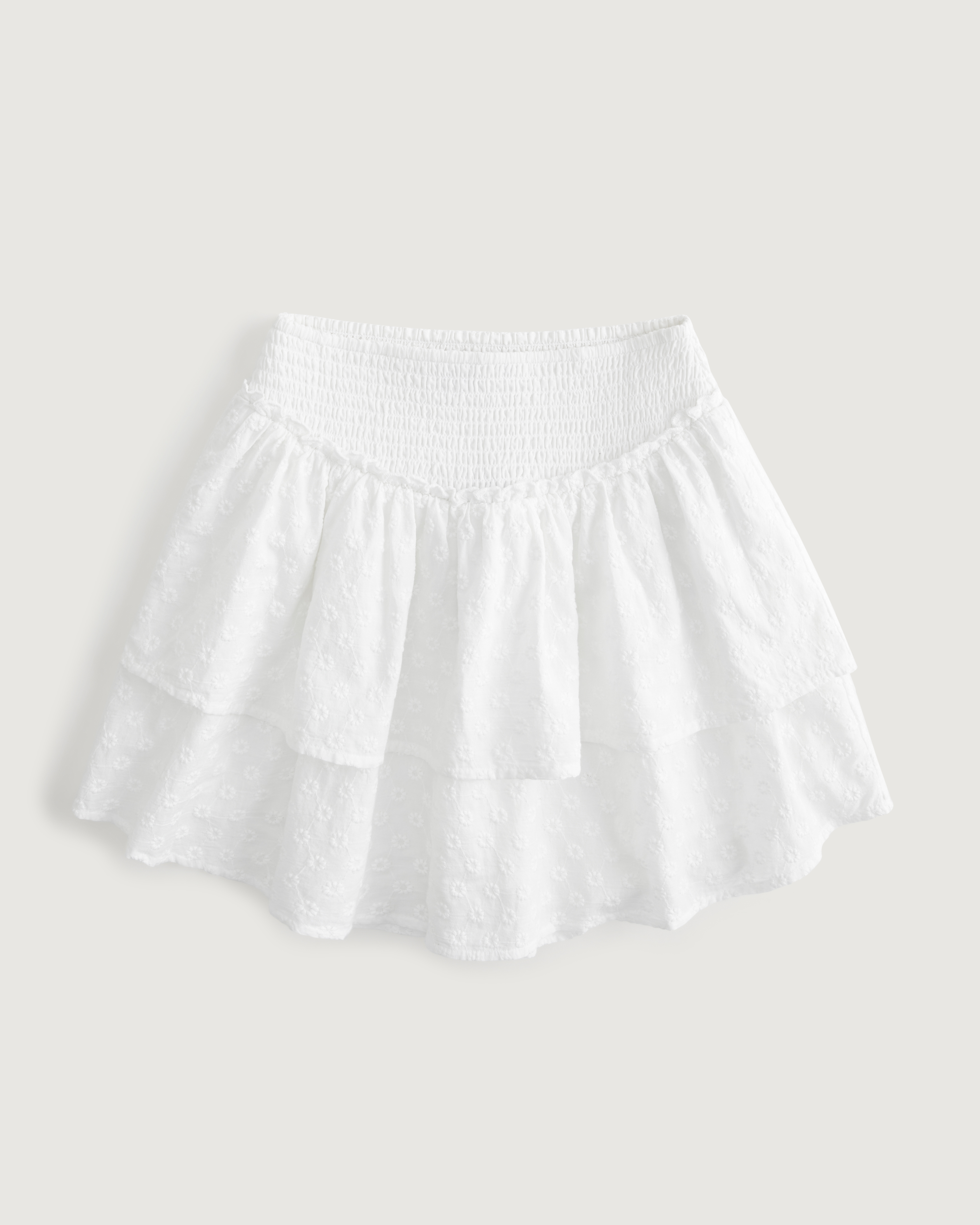 Ultra High-Rise Embroidered Tiered Skort