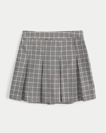 Hollister Women's Ultra High-Rise Pleated Plaid Mini Skirt How-5 (X-Small,  1734-528) at  Women's Clothing store