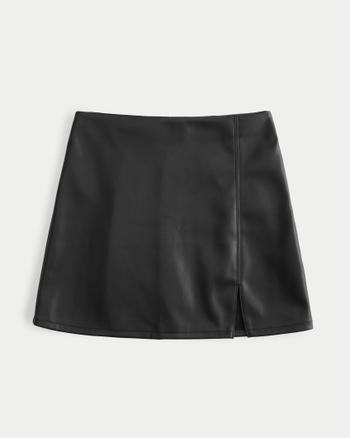 Women's Vegan Leather A-Line Mini Skirt | Women's Bottoms | HollisterCo.com