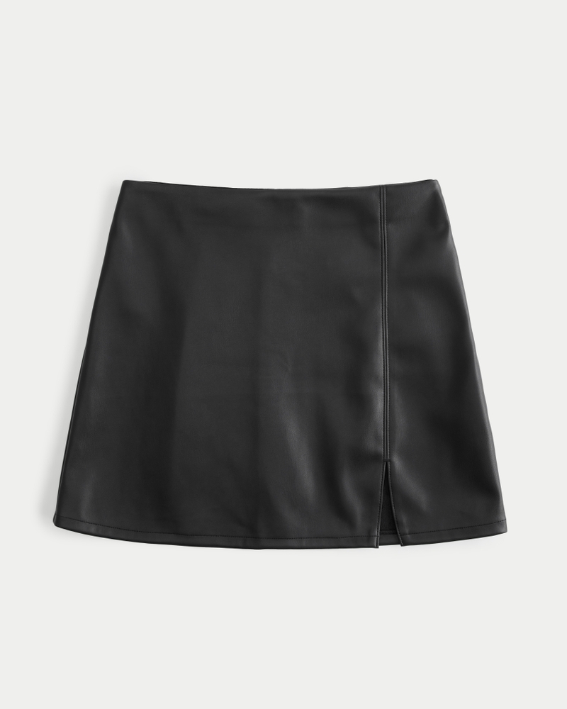 Women's Vegan Leather A-Line Mini Skirt | Women's Clearance ...