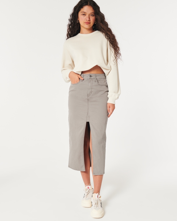 Khaki skirt outlet hollister