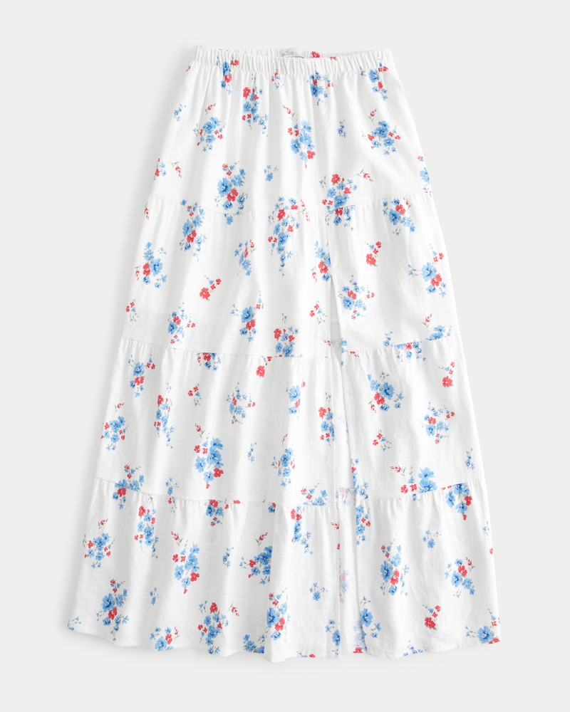 Hollister Social Tourist Floral Column Maxi Skirt