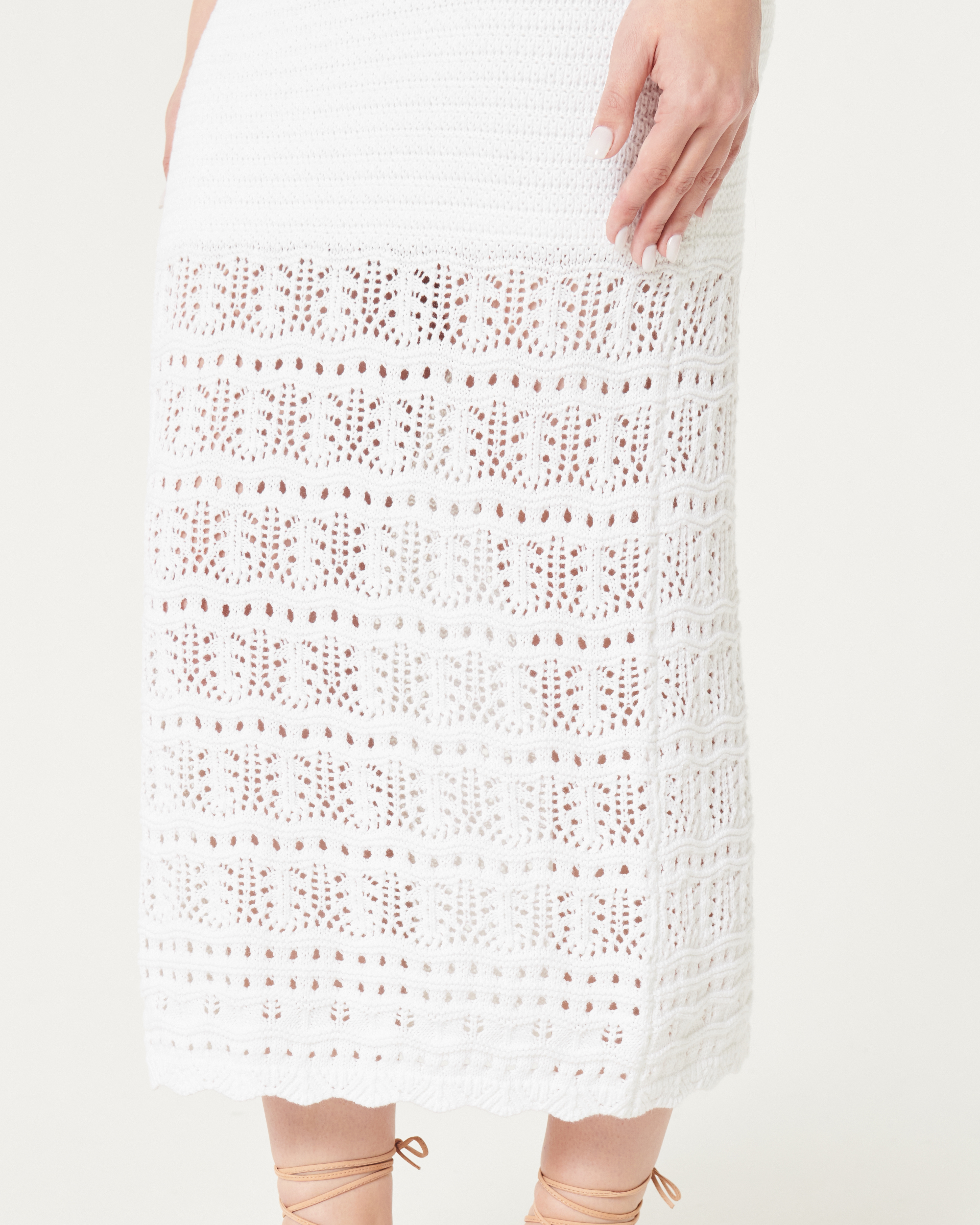 Ultra High-Rise Crochet Maxi Skirt