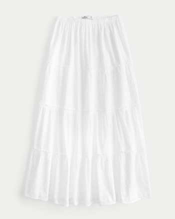 Maxi white eyelet top skirt