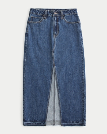 Mid length denim skirts hollister shop