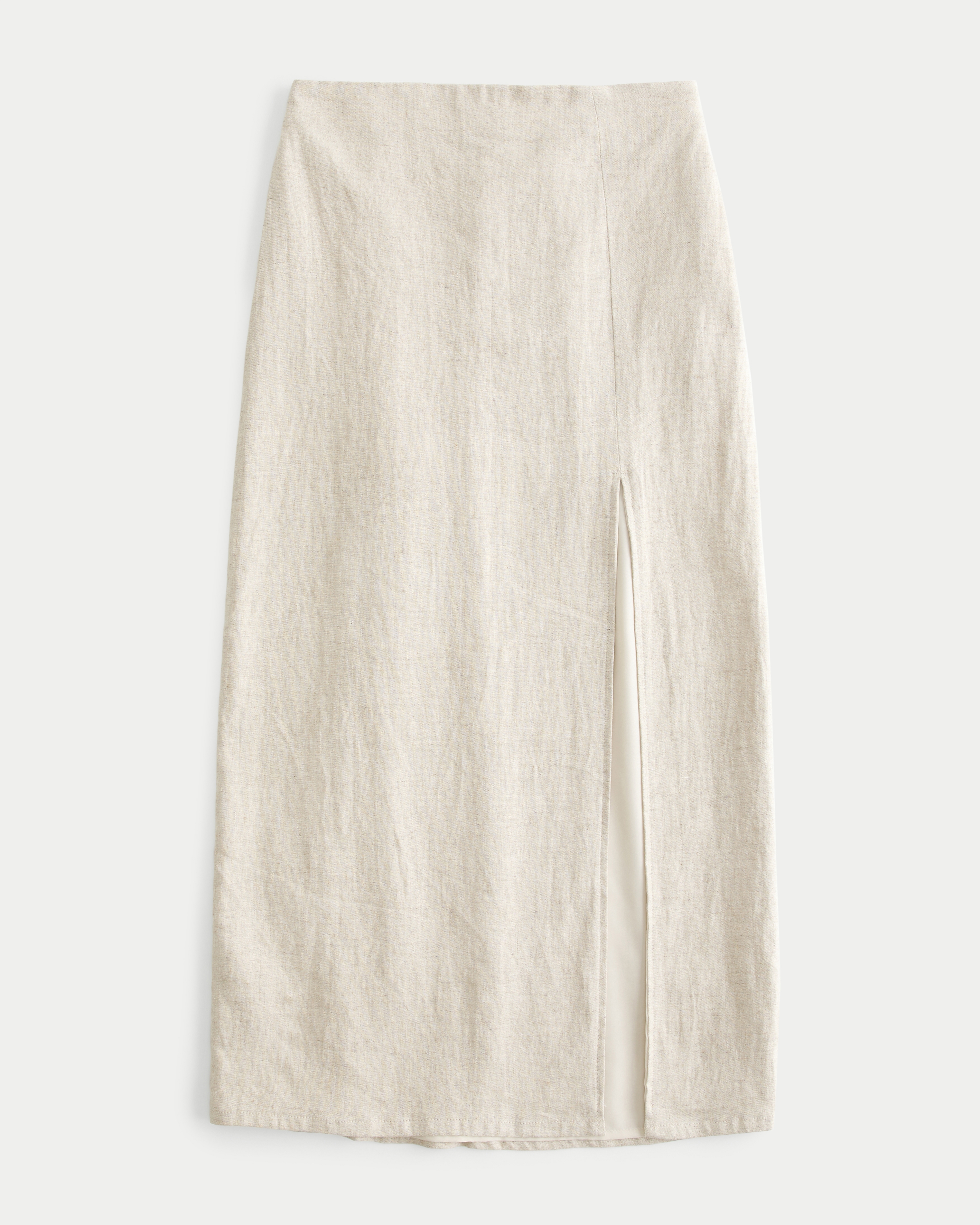 Linen Blend Maxi Skirt