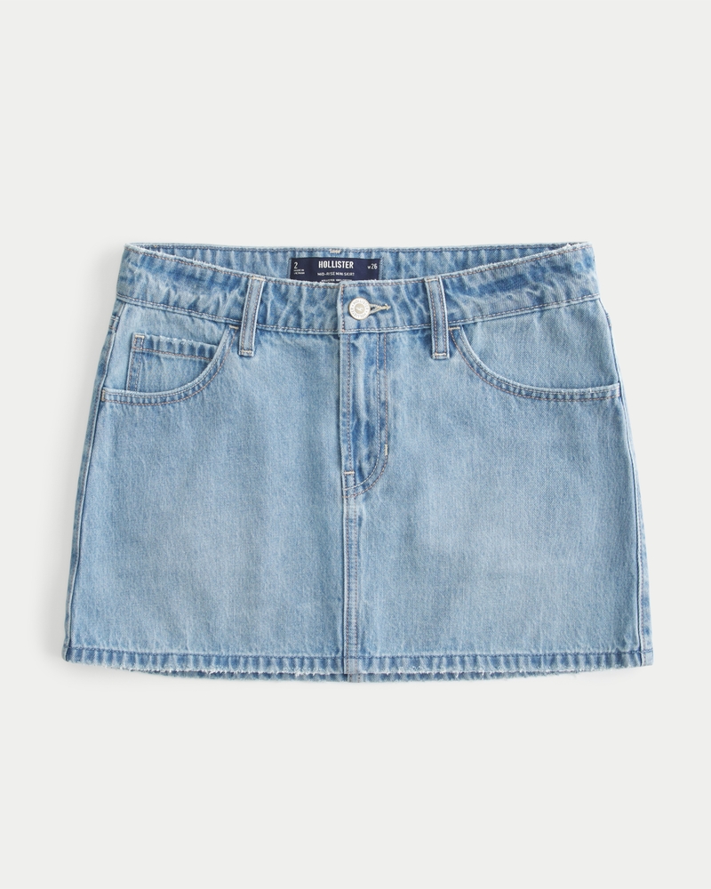 Women s Mid Rise Denim Mini Skirt Women s Clearance HollisterCo