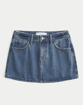 Hollister red denim skirt shop