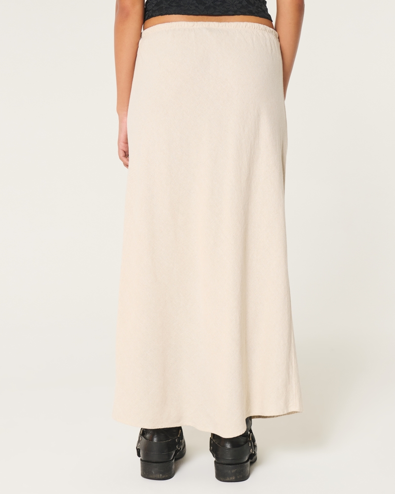 Linen Blend Maxi Skirt